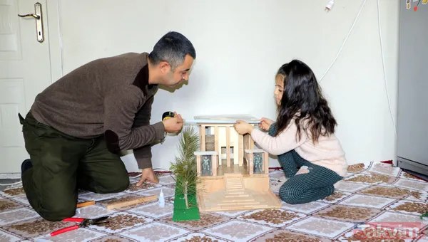 Kızı için kardan Anıtkabir yapan Mehmet Şerif Karahan bu kez ahşap kullanarak Anıtkabir yaptı - 1