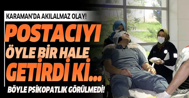 Karaman'da akılalmaz olay! Tartışığı postacının kulağını ısırarak kopardı...