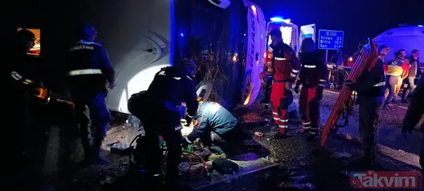 Diyarbakır - Silvan Karayolu'nda yolcu otobüsü devrildi! Çok sayıda ölü ve yaralı var - 13