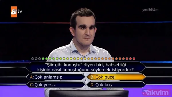 Helal olsun gönül gözüyle görenlere! Kim Milyoner Olmak İster'de geceye Mustafa Keskin damgası - 11