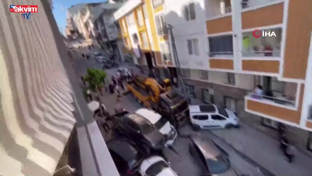 Başakşehir'deki vinç dehşeti kamerada: