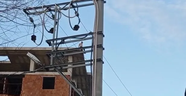 Eşiyle tartışan adam inşaatın çatısına çıkıp intihara etmeye çalıştı