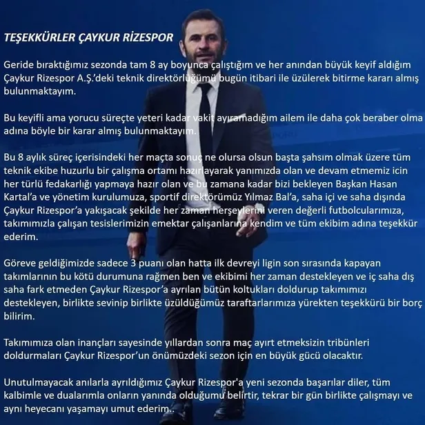 Okan Buruk'tan Çaykur Rizespor'a veda mesajı-1