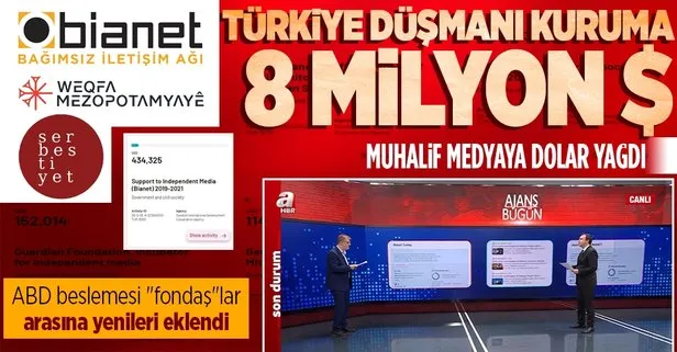 ABD merkezli vakıftan muhalif medyaya para yağdı! Türkiye düşmanı PKK yandaşı kuruma 8 milyon dolarlık kaynak