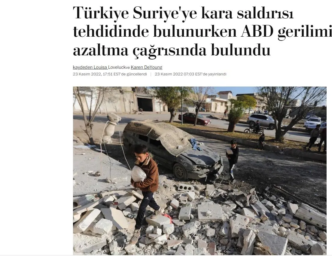 Türkiye vuruyor sesi ABD’den geliyor