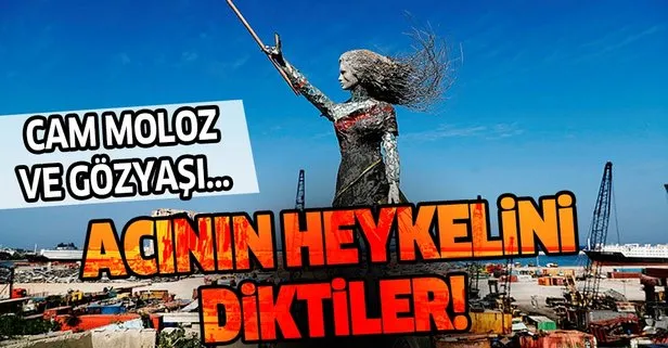 Beyrut Limanı'nda acı ve gözyaşı heykel oldu!