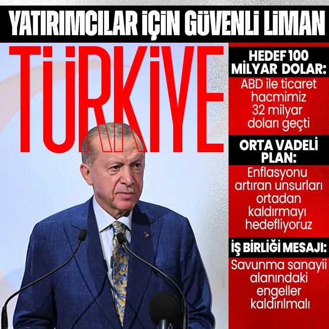 Başkan Erdoğan, Türk-Amerikan İş Konseyi yemeğinde önemli açıklamalarda bulundu: Yatırımcılar için güvenli liman Türkiye