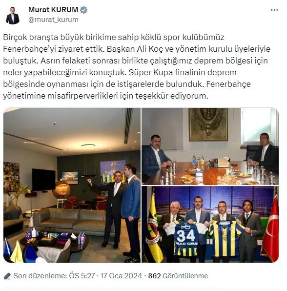 Cumhur İttifakı'nın İBB Başkan Adayı Murat Kurum'dan spor kulüplerine ziyaret! Dursun Özbek'ten övgü: İstanbul için bir şans-12