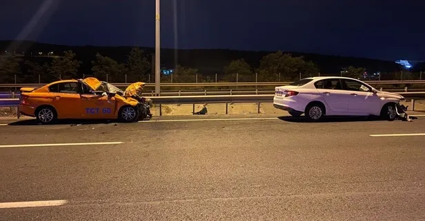 Gece yarısı korkunç kaza! Taksi iki mandaya çarptı: 1 ölü, 2 yaralı