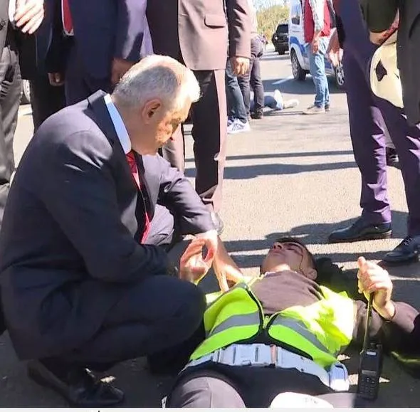 TBMM Başkanı Yıldırım, kaza yapan yaralılarla ilgilendi-6