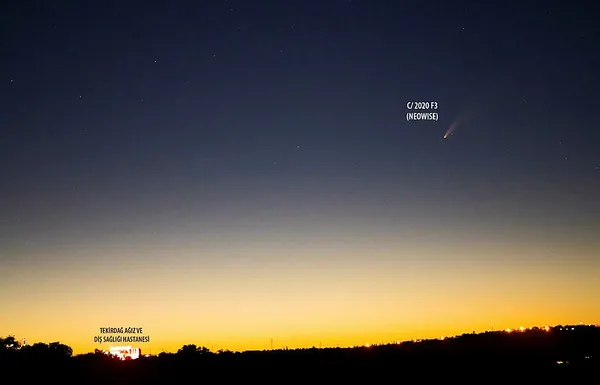 NASA duyurmuştu! 6 bin yılda bir görülen Neowise kuyruklu yıldızı Tekirdağ'da fotoğraflandı!-3