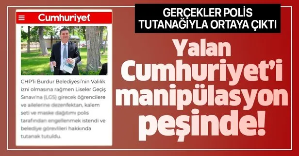 Cumhuriyet Gazetesi LGS’de görevli polis memurları üzerinden manipülasyon yaptı!