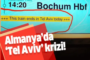 Almanya'da tren istasyonunda 'Tel Aviv' krizi