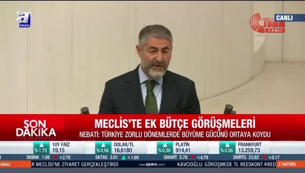 Meclis'te ek bütçe görüşmeleri! Hazine ve Maliye Bakanı Nebati'den önemli açıklamalar