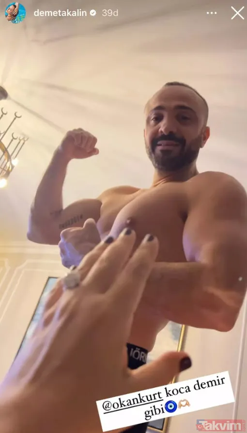 Eşi Okan Kurt'un vücudunu paylaşan Demet Akalın "Kocam demir gibi" Kocasına hayran kalan Demet Akalın... - 8