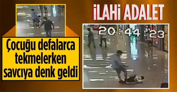 Ünlü AVM'de korkunç olay! Kendisine çarpan 10 yaşındaki çocuğu defalarca tekmeledi