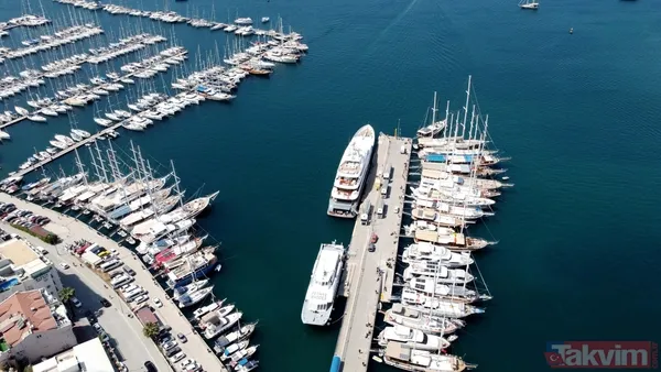 Dünyanın en büyük yatları arasında! Mega yat "Titan" yakıt ikmali için Fethiye'ye geldi - 1