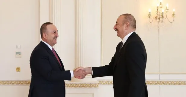 Bakan Çavuşoğlu, Azerbaycan Cumhurbaşkanı Aliyev ile görüştü
