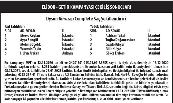 Elidor - Getir kampanyası çekiliş sonuçları belli oldu-1