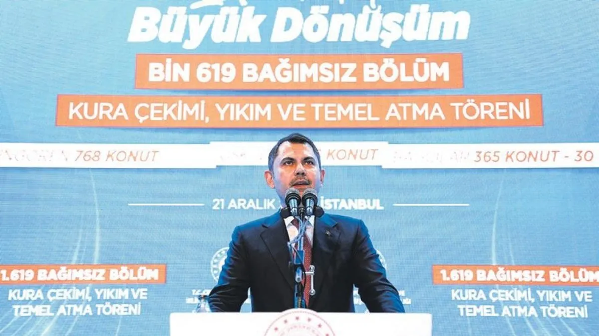 Bakan Kurum kentsel dönüşümde kira yardımı artışını açıkladı