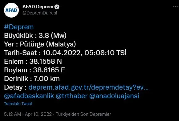 Son dakika: Malatya Pütürge'de 5.2'lik şiddetli deprem! Açıklamalar peş peşe geldi | AFAD, Kandilli son depremler listesi-7