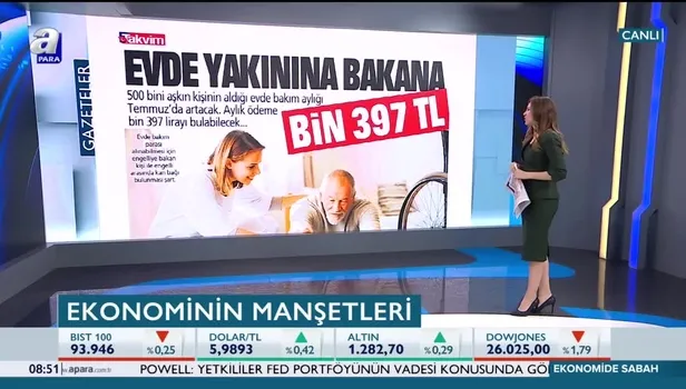 Evde yakınına bakana bin 397 TL