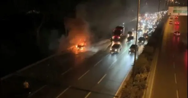 TEM’de korku dolu anlar! Alev alev yandı