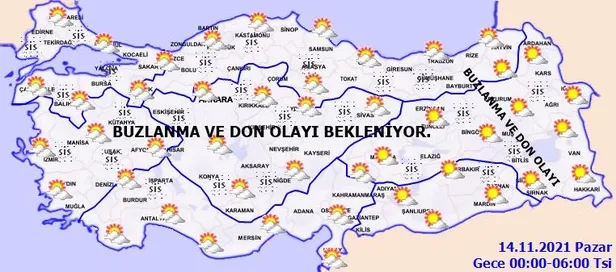 Meteoroloji'den buzlanma, sis ve pus uyarısı! Bu gece ve yarın sabah saatlerine dikkat (13-14 Kasım hava durumu)-8