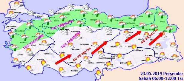 Meteorolojiden son dakika "sağanak ve toz taşınımı" uyarısı | 23 Mayıs Perşembe hava durumu-2