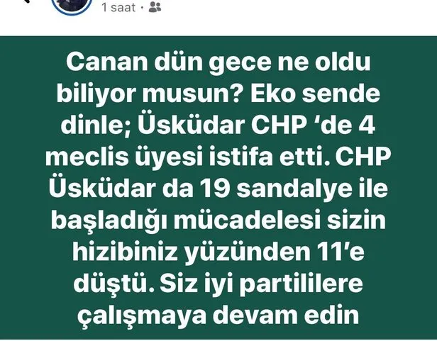 Canan Kaftancioglu Nun Sozleri Sonrasi Chp Eriyor Uskudar Da 4 Meclis Uyesi Istifa Etti Takvim