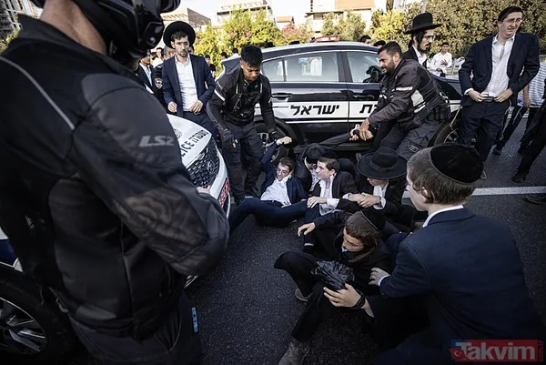 Terör devleti İsrail her geçen gün daha da karışıyor! Ultra Ortodoks Yahudiler (Harediler) yine sokaklara akın etti - 12