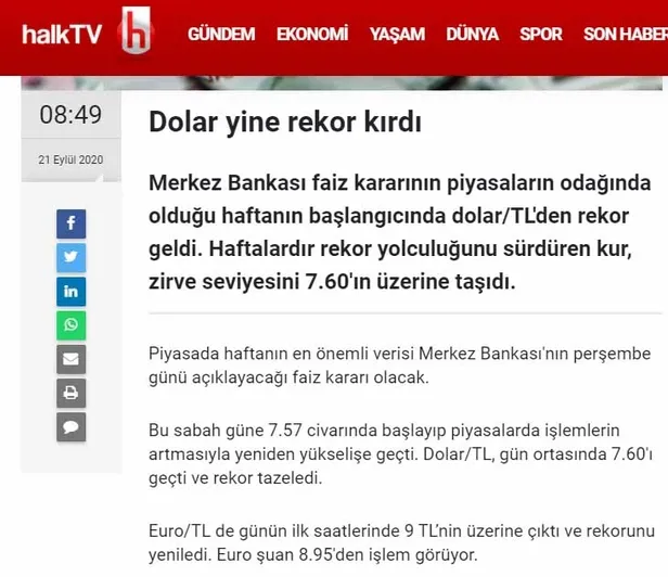 İşte dolar yükselince manşet üstüne manşet atan kara propaganda medyasının iki yüzlü tavrı!-2