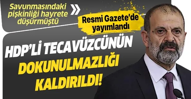 Tecavüzcü Tuma Çelik’in dokunulmazlığına ilişkin karar Resmi Gazete’de