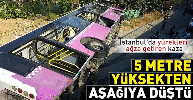 Sarıyer’de halk otobüsü devrildi