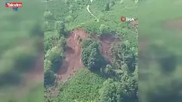 Ordu'da heyelan: O anlar kamerada