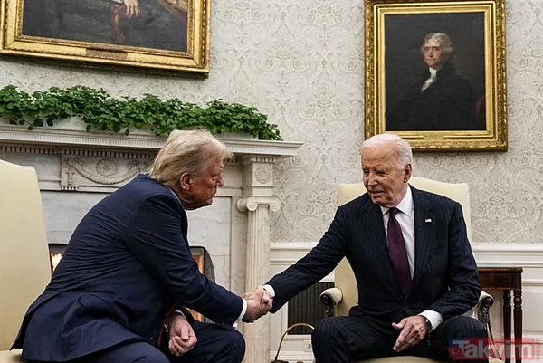 İşte Trump Biden görüşmesinden kareler