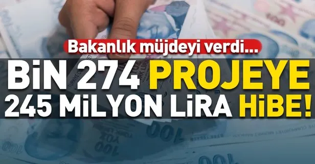 Tarım ve Orman Bakanlığı’ndan bin 274 projeye 245 milyon lira hibe