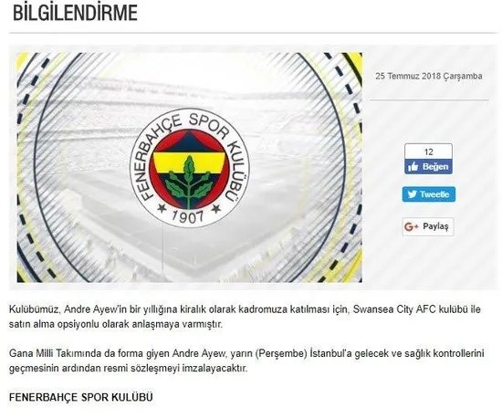 Fenerbahçe Swansea'den Andre Ayew'i transfer etti!-1