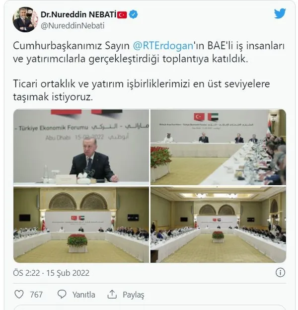 Son dakika: Hazine ve Maliye Bakanı Nureddin Nebati'den flaş BAE açıklaması-1