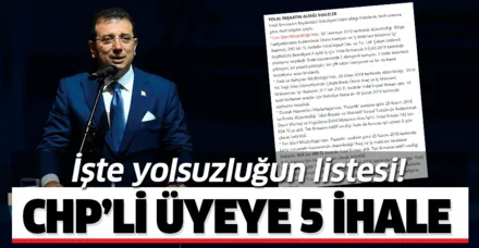 İmamoğlu’nun geçen dönem başkanlık yaptığı Beylikdüzü Belediyesi’nden CHP'li Soner Yolal'a 5 ihale