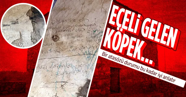 Antalya Serik'te 13-15. yüzyıllarda yapıldığı tahmin edilen Macar Camii'nin iç kısmı argo sözlerle kirletildi