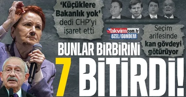 7’li koalisyonda kanlı ’Bakanlık’ savaşları! Akşener ’küçüklere yok’ dedi CHP’yi işaret etti: Ali Babacan’a ’ekonomi’ resti