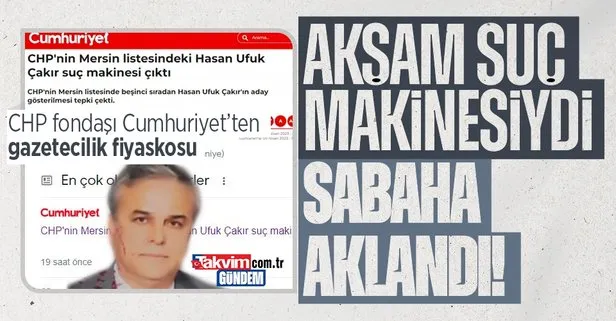 CHP yandaşı Cumhuriyet’in gazetecilik fiyaskosu: Gece yarısı operasyonuyla Hasan Ufuk Çakır haberini geri çektiler