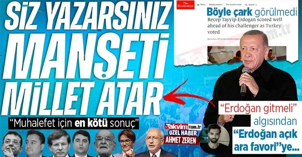 Erdoğan gitmeli algısından Erdoğan açık ara favoriye... The Economist seçim sonrası çark etti! Muhalefet için en kötü sonuç