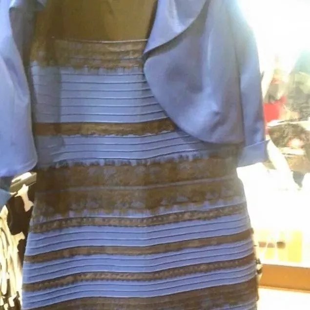 Elbise altın sarısı mı mavi mi?