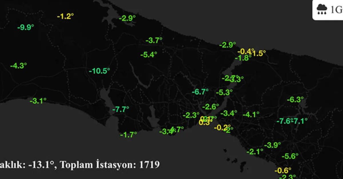 Kar yağışı sonrası İstanbul’da dikkat çeken harita! Eksi 10 derece...