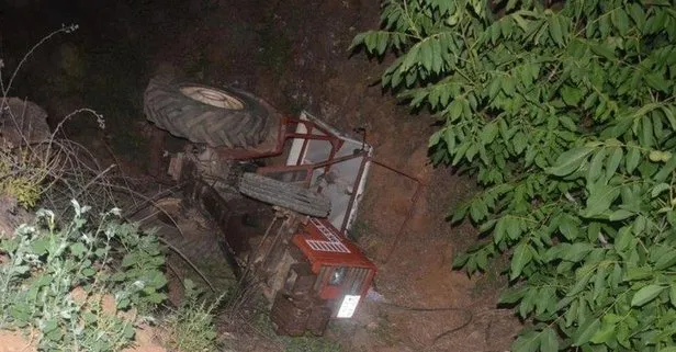 Traktör şarampole devrildi: Baba ve kızı öldü