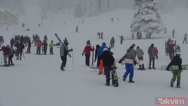 Uludağ'da yoğunluk! Kayak pistleri tıklım tıklım - 17