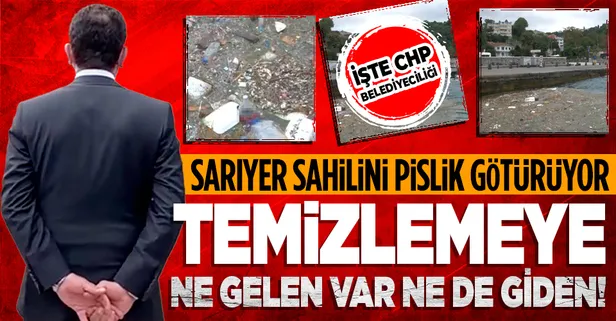 Sarıyer sahilinde tepki çeken görüntü: Denizi pislik götürüyor