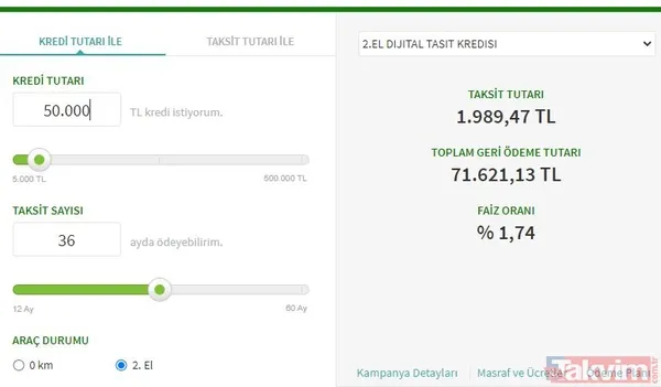 Aylık 1.981 TL ödemeyle 50 bin TL taşıt kredisi cepte! Hayalinizdeki gıcır gıcır otomobile kolayca sahip olun! Düşük faiz imkanı... - 6
